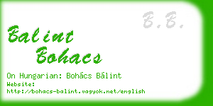 balint bohacs business card
