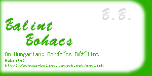 balint bohacs business card